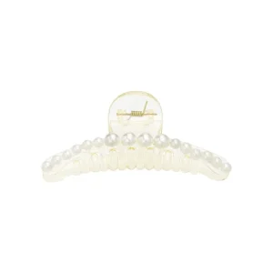 Witte Haarklem met Parels – Elegante Haarclip – 11,5 cm – Plastic